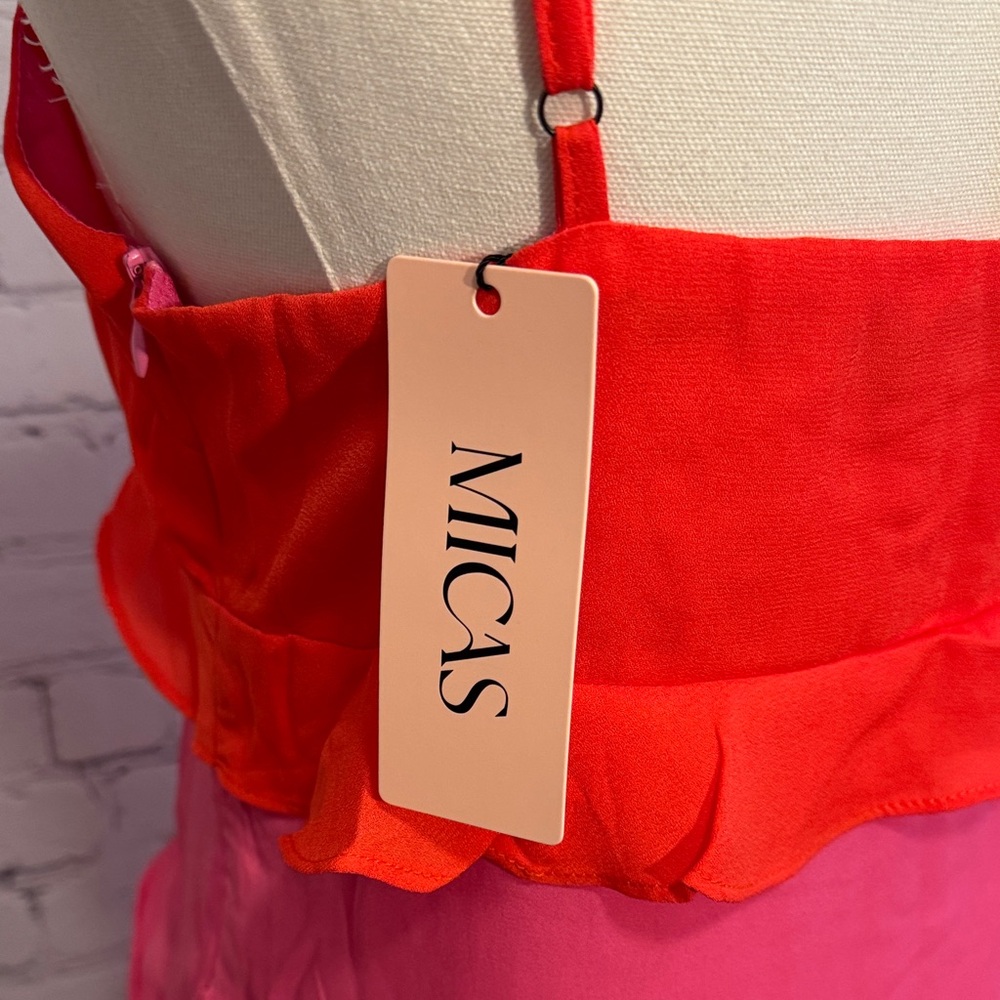 Colorful Ruffled Mini Dress - Picture 3 of 6